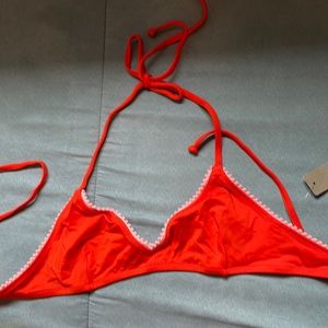 J Crew Playa Swim triangle Top- NWT Orangey red